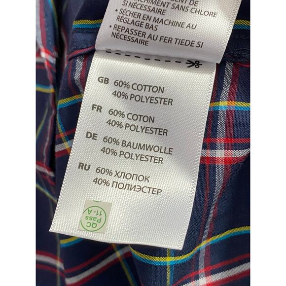 Harbor Bay Shirt Mens 2XLT Tall XXL Blue green Plaid Long Sleeve Button Down - Picture 7 of 7